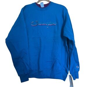 NWT Champion 95/5 Classic Fleece Crewneck Blue Men's Sweatshirt